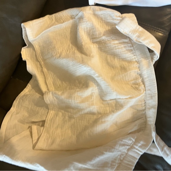 PACT womens organic cotton gauze tiered Cream & white Tank Top New without tags - Picture 7 of 8